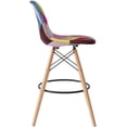 thumbnail image 6 of 2xhome - Set of 2 Multicolor - 29" Seat Height Modern Upholstered Fabric Bar Stool Barstool Counter Stools with backs and armless Natural Legs Wood Eiffel Legs Dowel-Leg, 6 of 9