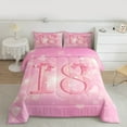 thumbnail image 2 of Homewish Number 18 Bedding Comforter Set,Personalized Birthday Twin Comforter Sets,Pink Lovely Bow Knot Bedding Set For Girls,Luxury Bedroom Decor Reversible,2pcs, 2 of 8