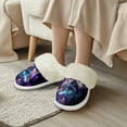 thumbnail image 3 of Chririnla Starry Sky Wolf Print Plush Slippers for Women Indoor Novelty Home Shoes Warm Bedroom Shoes with Anti-Skid Sole for Indoor & Outdoor, 3 of 7