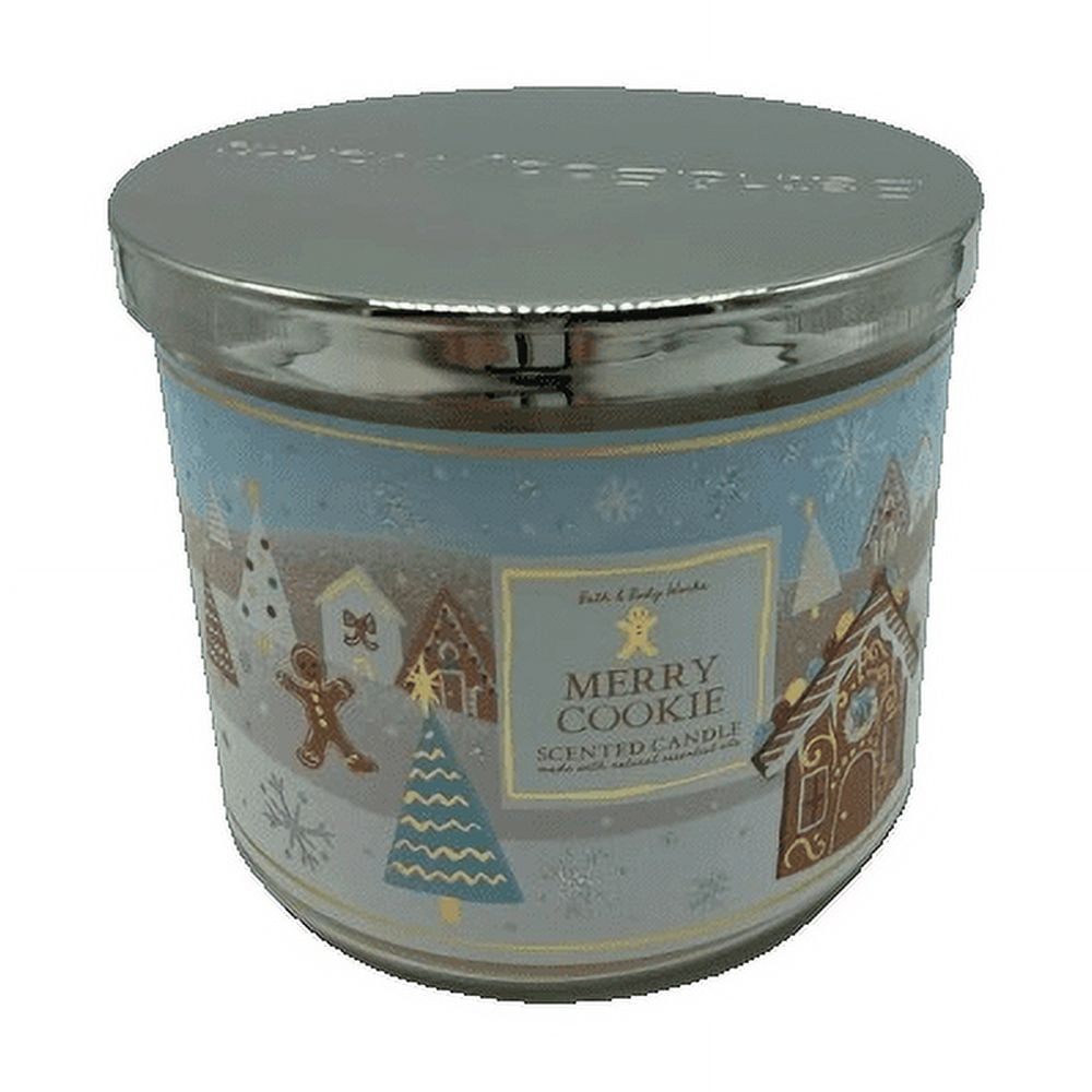 Bath and Body Works Merry Cookie 3 Wick Scented Candle New with Lid