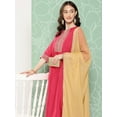 thumbnail image 5 of Janasya Women's Pink Crepe Silk Solid Kurta with Pant and Dupatta, 5 of 8