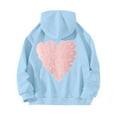 thumbnail image 2 of Baqcunre Womens Hoodies Women's Long Sleeved Zipperless Back Love Your Self Printed Hoodie Fleece Jacket Fall Outfits Women Trendy Sky Blue M, 2 of 6