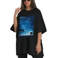 thumbnail image 4 of Plus Size Shirt for Women Black Tops for Women Short Sleeves Shirt for Women Elephant And Sky T Shirt Oversized Shirt for Women S, 4 of 5