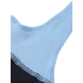 thumbnail image 4 of xiaxaixu Women's 2 Piece Color Block Patchwork Halter Crop Top + Mini Skirt, 4 of 9