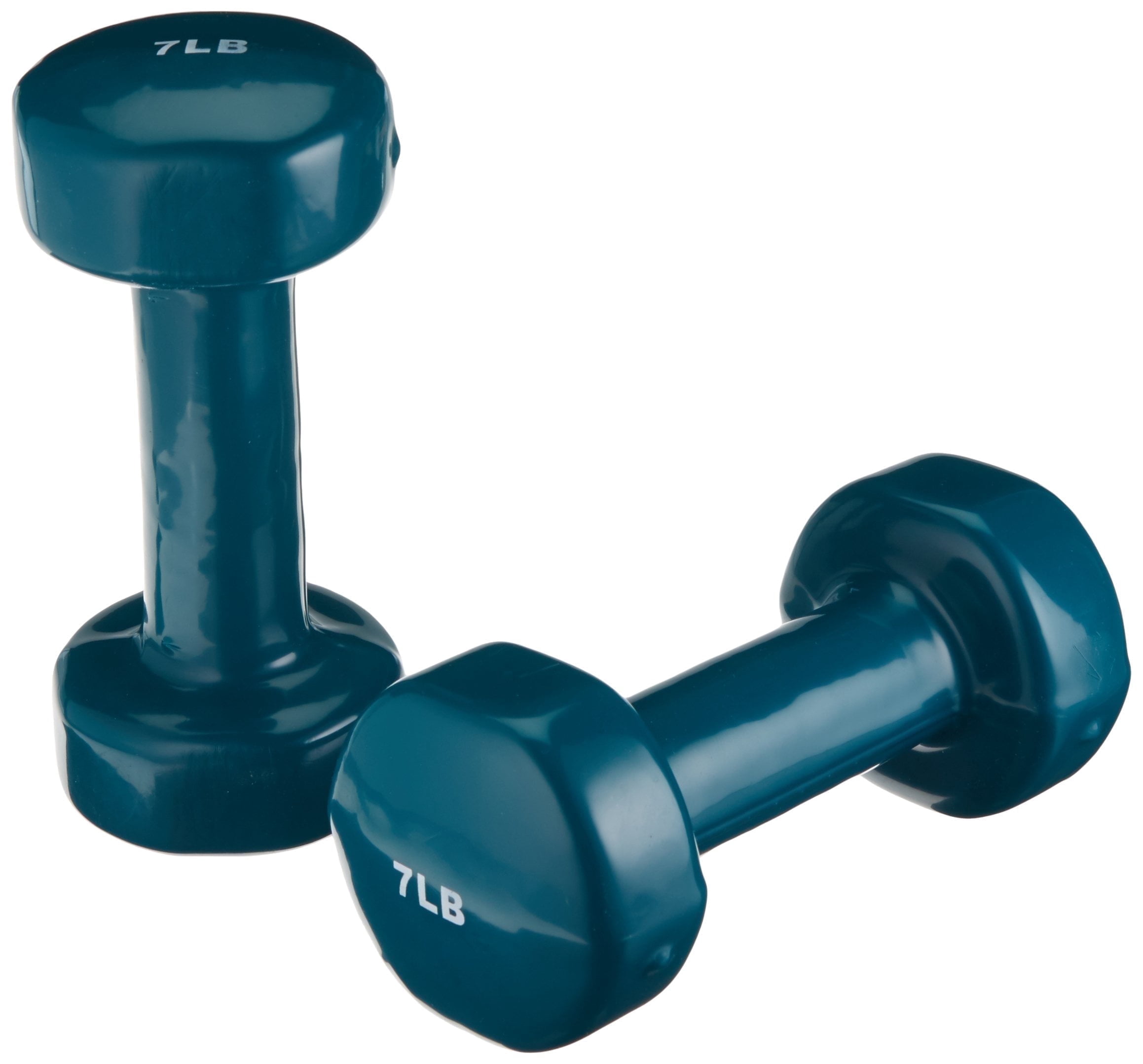Sammons Preston Vinyl-Coated Iron Dumbbells, 7 lb Pair