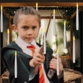 thumbnail image 5 of Leejec 6.1" 20pcs Floating Flameless Candles with Wand Remote and Timer, Hanging White LED Taper Candles in Flickering Warm Light, Battery Operated, Halloween Christmas Theme Party Window Décor, 5 of 7