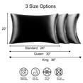 thumbnail image 6 of 2 Pack Silk Pillowcase Both Side 19 Momme Mulberry for Hair and Skin Standard Black, 6 of 8