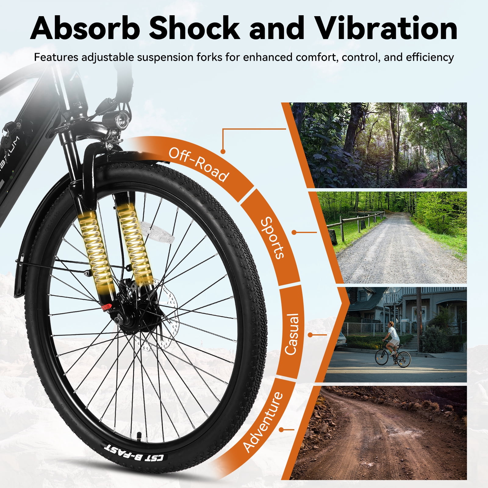 HILAND 26" Electric Bike for Adults, 500W Brushless Motor, 40Miles 20MPH Electric Mountain Bike with 36V 10.4AH Removable Battery UL2849, Black