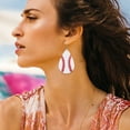 thumbnail image 2 of SUSHANG Baseball Earrings White Leather Baseball Theme Earrings Sparkling Round Love Drops Baseball Earrings Border, 2 of 4