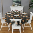 thumbnail image 2 of Black Fall Pumpkin Pattern Round Tablecloth 60" X 60",Wrinkle Wipeable Table Cloth for Kitchen Dining Room Picnic Patio Party, 2 of 6