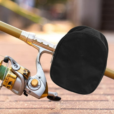 EXHUMKY Fishing Reel Case Black Oxford Cloth and Aluminum Protective Storage Bag for Home and Outdoor Use
