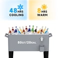 thumbnail image 2 of FreeLung 80QT Rolling Cooler Cart with Wheels Ice Chest Outdoor Backyard Coolers on Wheels Silver, 2 of 7