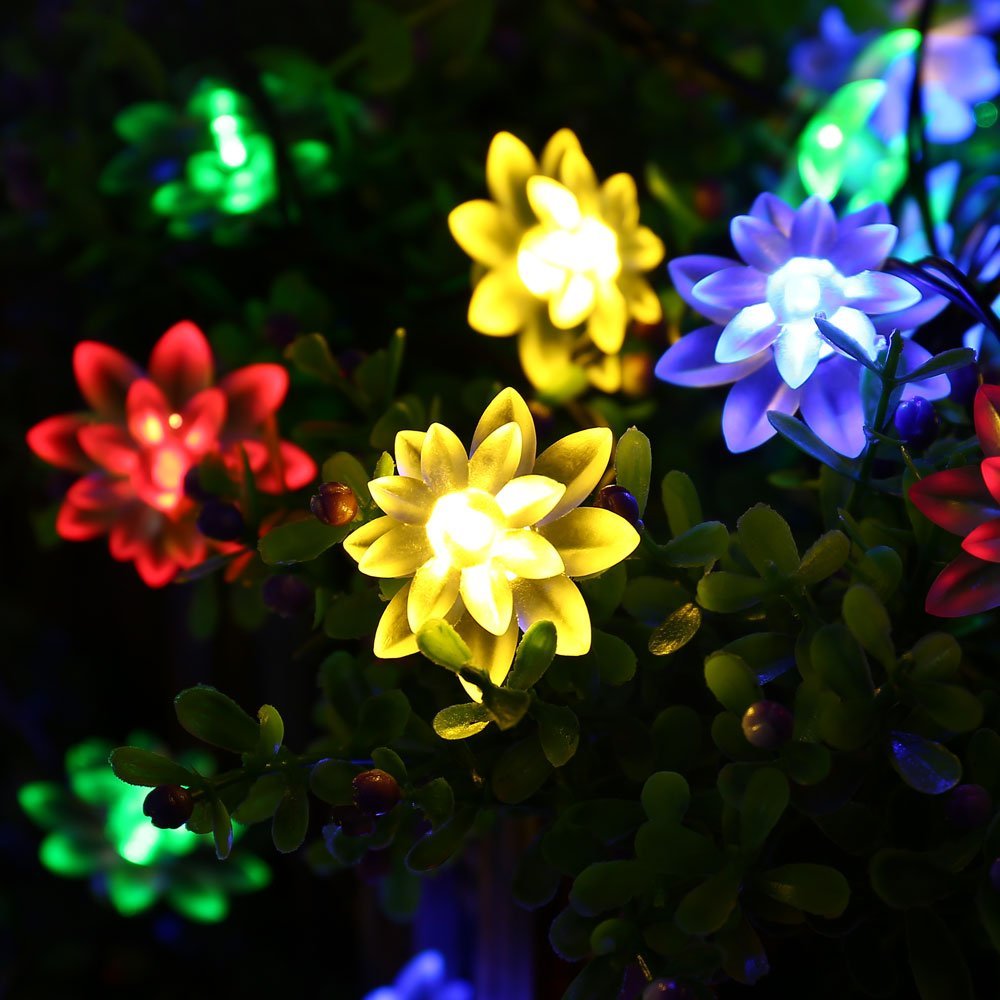 Christmas string Lights, Solar Christmas Lights 30 LED Lotus Flower Solar Fairy Lights Christmas 