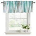 thumbnail image 2 of Turquoise Gray Valances for Windows, Decorative Rod Pocket Window Valance Curtains, Farmhouse Abstract Gradient Aesthetic Short Curtain Drapes for Kitchen/Living Room, 2 Panels, 60" W x 18" L, 2 of 8
