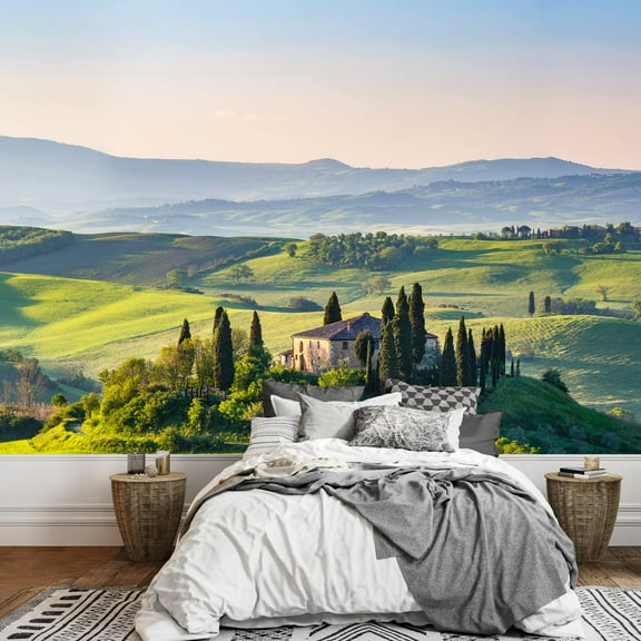 wall26 - Beautiful Spring Landscape in Tuscany, Italy - Removable Wall Mural | Self-Adhesive Large Wallpaper - 66x96 inches