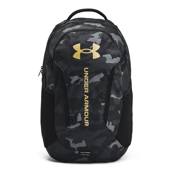 Under Armour Unisex-Adult Hustle 6.0 Backpack, (001) Black/Black/Metallic Gol...