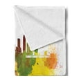 thumbnail image 2 of Austin Soft Flannel Fleece Throw Blanket, Texas Capital Skyline in Watercolor Splatters with Clipping Path White Outlined, Cozy Plush for Indoor and Outdoor Use, 50" x 70", Multicolor, by Ambesonne, 2 of 5