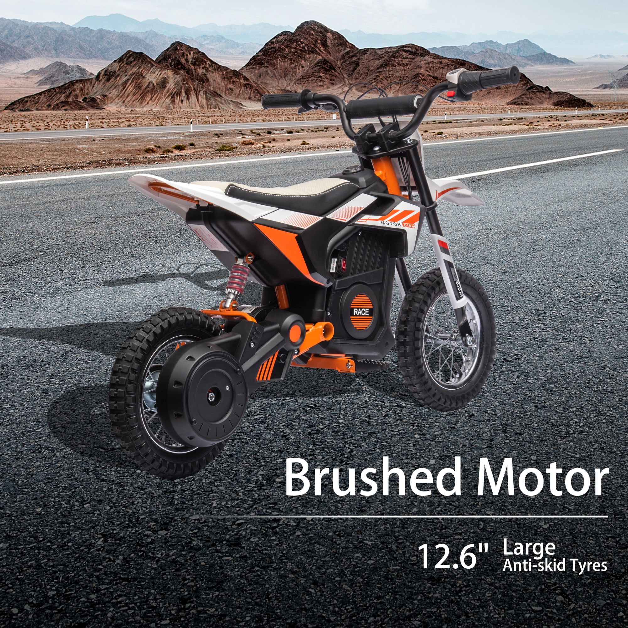 NEECHIPRO Electric Dirt Bike, 24V Electric Motorcycle Ride on Bicycle for Teens 13+,250W 13mph Max Speed,White