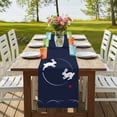 thumbnail image 4 of Table Runners 72 Inches Long Dress Scarves, Navy Blue Modern Farmhouse Kitchen/Dining Table Runner, Coffee Tablerunners, Farmhouse Rabbit Abstract Art 18x72 Inch, 4 of 9
