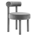 thumbnail image 3 of Modway Toulouse Performance Velvet Dining Chair - Set of 2 in Gray, 3 of 10