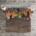 thumbnail image 3 of Ambesonne Gingerbread Man Quilted Bedspread Set 3 Pcs, Spices Biscuits, Queen Size, Multicolor, 3 of 3