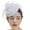 White, variant on Elegant Pearl Mesh Fascinator Hat for Women Wedding Bride Party Headdress Feather Flower Hair Accessories