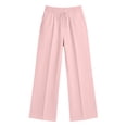 thumbnail image 4 of Enjoytime Work Pants Women Solid Color Stretch Waist Strap Drawstring Wide Leg Pants Travel Casual Loose Trousers, 4 of 8