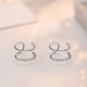 thumbnail image 3 of Pendientes de clip de oreja de doble línea simple de plata con personalidad en forma de U hueca sin perforaciones para hombres y mujeres, 3 of 5