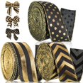 thumbnail image 1 of Cinta decorativa Chuangdi, 3 rollos, 3,8 cm x 9,1 m, oro negro, 1 of 7