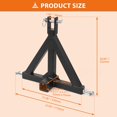 thumbnail image 2 of 3 Point Hitch 2" Receiver, Heavy Duty 2 inch Receiver Tow Drawbar 3 Point Hitch Adapter for Category 1 Tractors, Kubota, BX, John Deere, LM25H, WLM Tractor, NorTrac, Yanmar, Kioti, Farm Equipments, 2 of 7