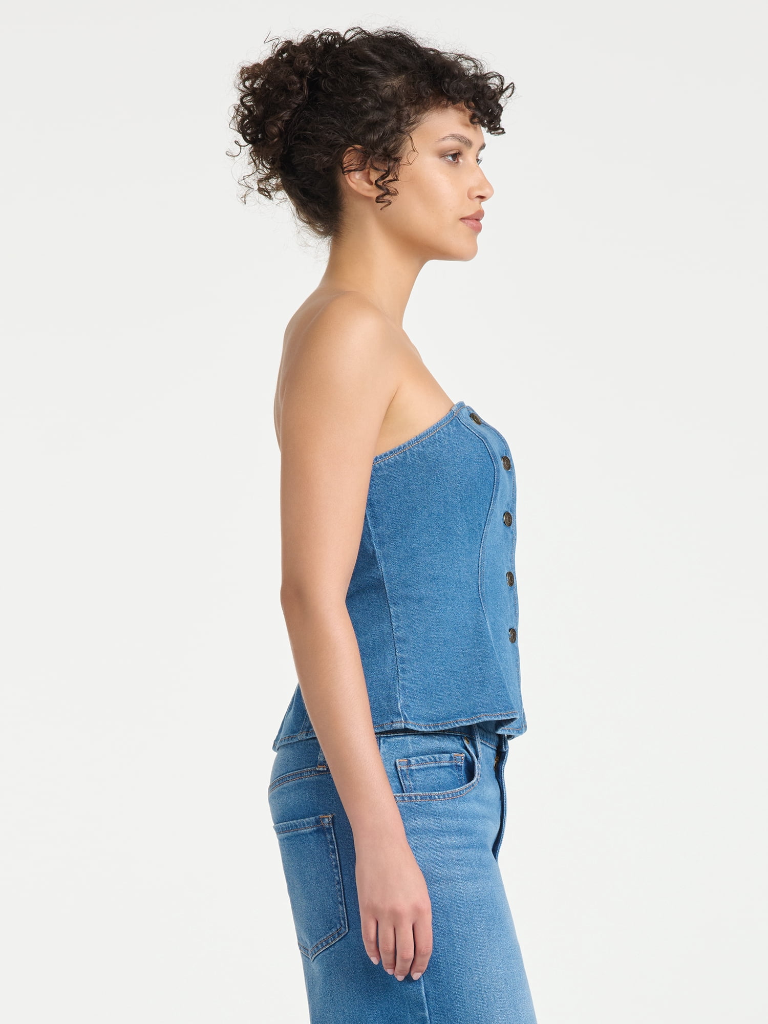 Sofia Vergara Women's Buttoned Tube Top, Sizes XS-XXL