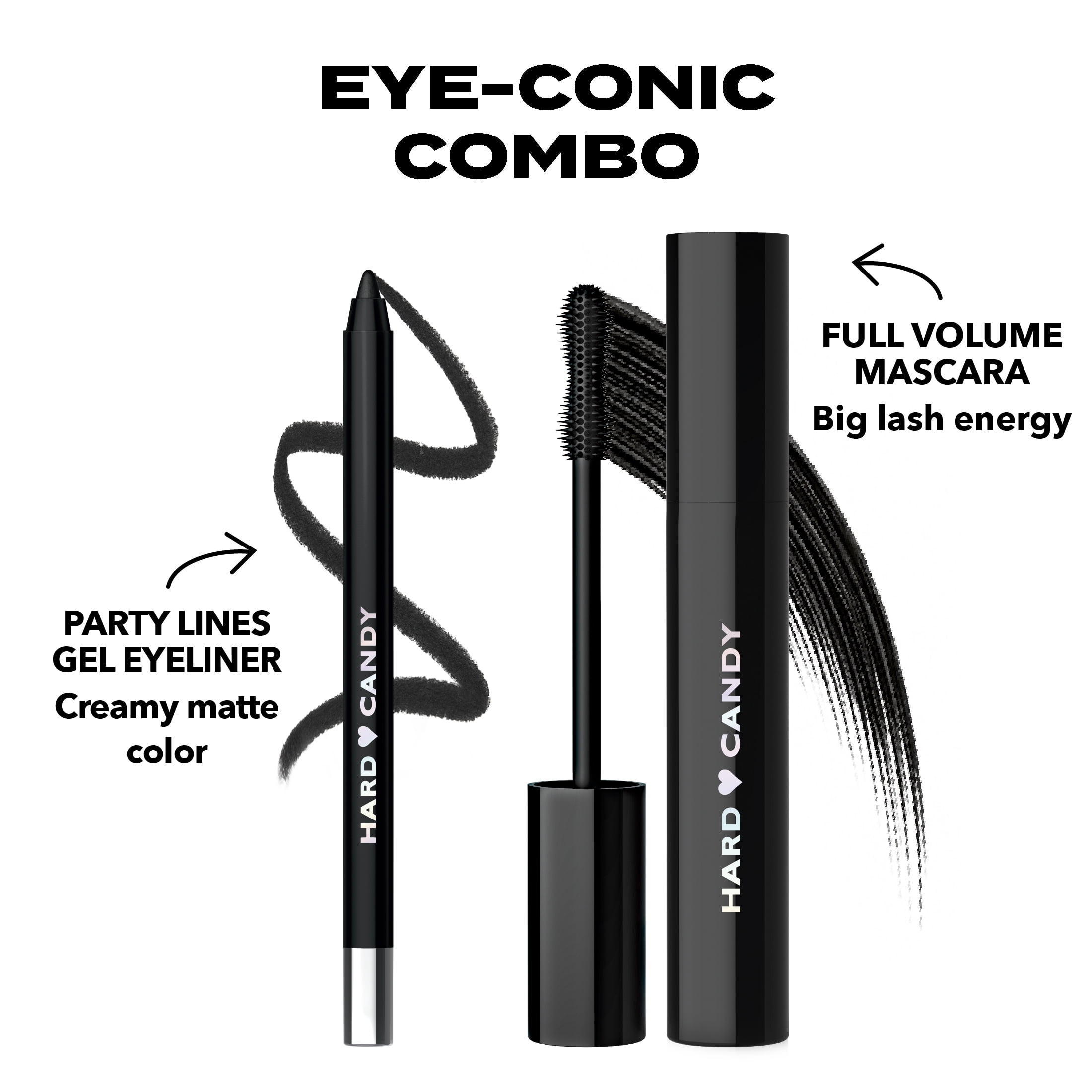 Hard Candy Party Lines Gel Eyeliner, Pencil Liner, 12HR Waterproof, Black Onyx, Matte Black