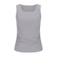 thumbnail image 5 of somlo Vest Tops Women's Tank Tops Ribbed Knit Square Neck Sleeveless Camisole Shirts Casual Tunic Tops Slim Fitted Pleated Tshirt Basic Tees Shirt Summer Y2K Going Out Tops, 5 of 7