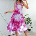 thumbnail image 2 of Summer Dresses For Women 2024 Casual Summer Tie Dye Printed Sleeveless Handkerchief Hem Maxi Tank Top With Pockets Beach Dress, 2 of 4