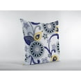 thumbnail image 3 of 20â€ Navy White Floral Suede Throw Pillow, 3 of 4