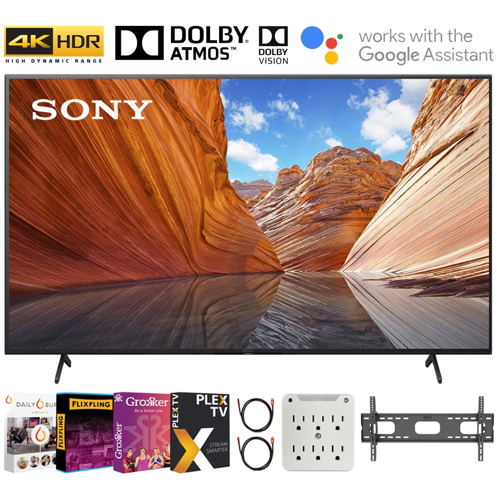 Sony X80J 55 Inch 4K Ultra HD LED Smart TV (2021) Bundle with Complete