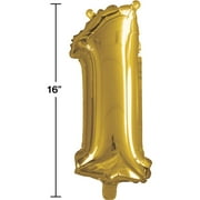 16 Gold Number 1 Foil Balloon, by Way To Celebrate