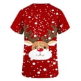 thumbnail image 4 of Holiday Gifts! Titcea Christmas Scrub Tops for Women Stretchy V Neck Short Sleeve Cute Xmas Printed Nurse Holiday Working Uniforms, 4 of 4