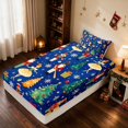 thumbnail image 5 of Manfei Reindeer Twin Sheets Christmas Bedding, Cream Red 3pcs (1 Flat Sheet, 1 Fitted Sheet and 1 Pillowcase), 5 of 6