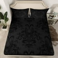 thumbnail image 2 of jejeloiu Gothic Damask Floral Full Size Sheets,Bohemian Butterflies Bed Sheets,Victorian Baroque Flower Sheet Sets For Adult,Ultra Soft Home Decor,4pcs, 2 of 7