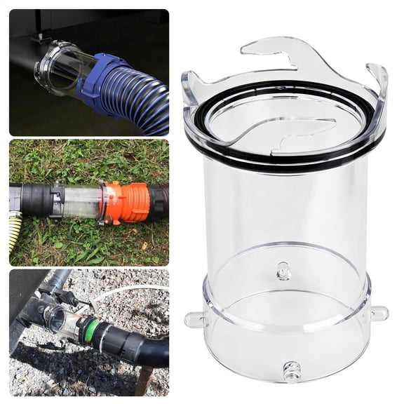 TSV RV Clear Sewer Hose Adapter with Transparent Bayonet Connector, Leak-Resistant Sewer Hose Extender for RV Camper Motorhome Waste System
