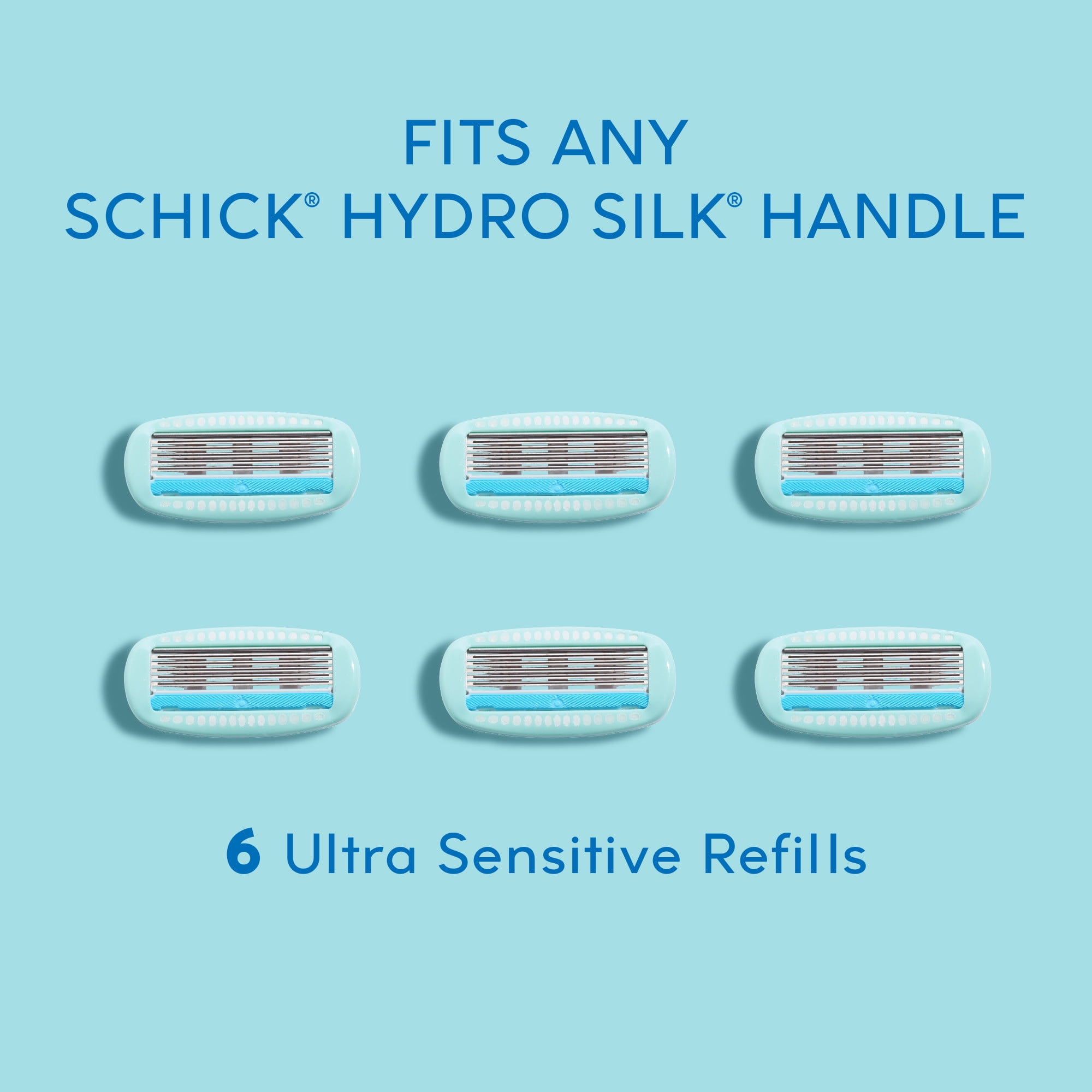 Schick Hydro Silk Sensitive Women's Razor Refills, 6 Ct, 5-Blade Razors for Women Sensitive Skin