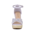 thumbnail image 6 of BLISSFUL STEP Women's Espadrille Wedge Heel Wedge Sandals Purple Yellow 9, 6 of 7