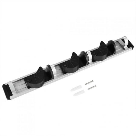 

Mop and Broom Holder Rack Wall Mounted Tools Storage Organizer Home Use 3 Position 4 Hooks
