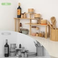 thumbnail image 2 of 3-Tier Kitchen Corner Shelf Countertop Organizer Adjustable Spice Rack Corner Display Rack Shelf Cabinet Corner Rack 3 Tier Storage Organization Bamboo for Kitchen, 2 of 7