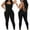 Black, variant on Idoravan Women's Plus Size Tops Clearance Womens Sleeveless Backless Waist Closing Jumpsuit Solid Color High Waist Tight Sports Yoga Jumpsuit