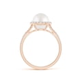 thumbnail image 2 of ANGARA South Sea Cultured Pearl Split Shank Ring with Halo in 14K Rose Gold for Women | June Birthstone, Birthday, Anniversary, Jewelry Gift for Women | Pearl Ring, 2 of 8
