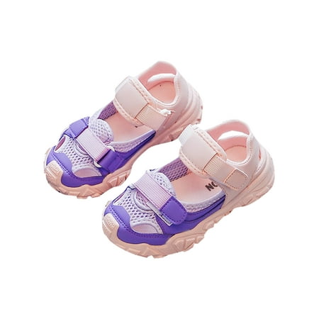 

Crocowalk Girls Boys Lightweight Breathable Mesh Sport Sandals Non Slip Hollow Out Beach Sandal Outdoor Casual Closed Toe Fisherman Shoes