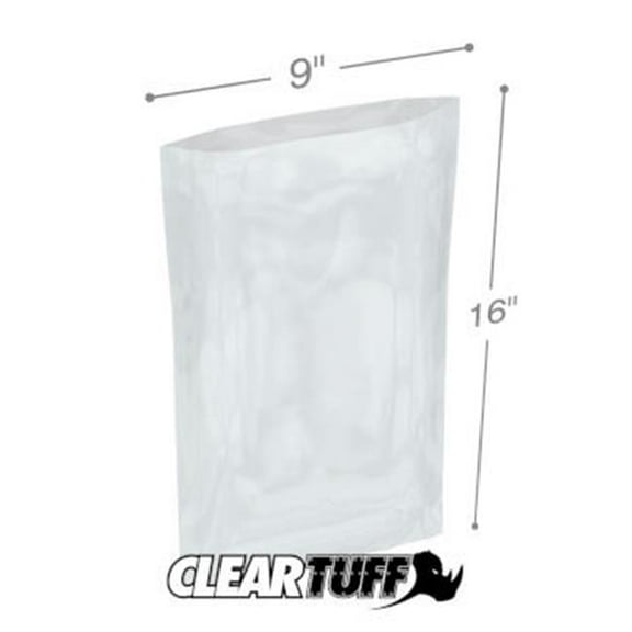 International Plastics PB10916 9 x 16 in. Clear Poly Bags, 0.00125 Gauge - Case of 1000