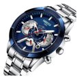 thumbnail image 3 of Reloj De Cuarzo Luminoso Con Cronógrafo De Lujo Nibosi Color del fondo Plateado/Azul, 3 of 8